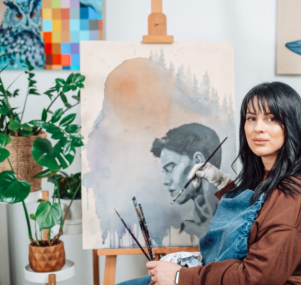 Slaveika Aladjova art in her studio