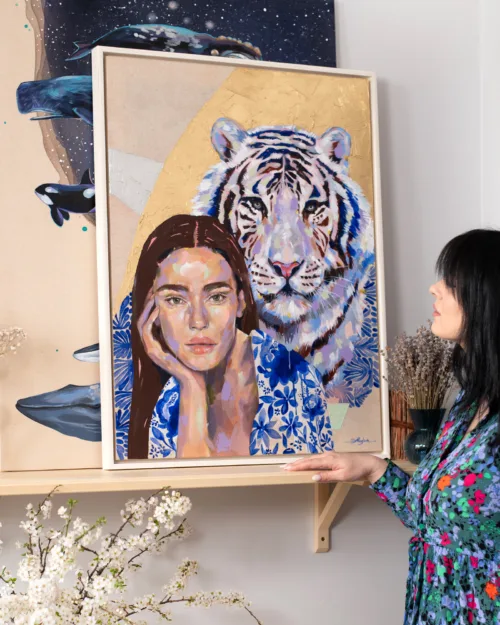 "Ultramarine Enchantment" Original Acrylic & Oil Painting