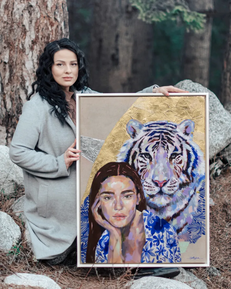 "Ultramarine Enchantment" Original Acrylic & Oil Painting by Slaveika Aladjova