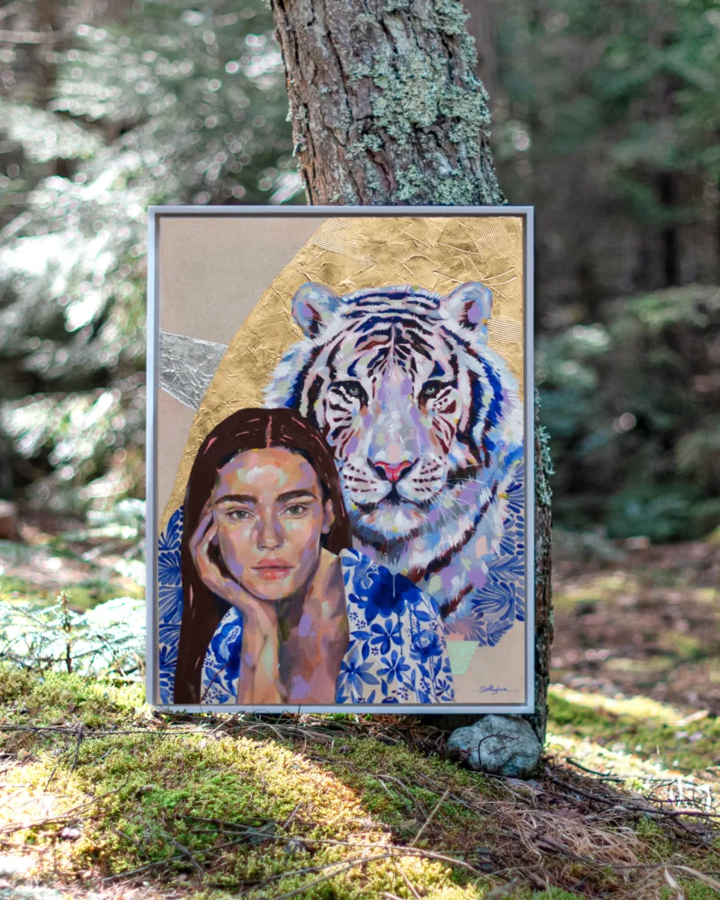 "Ultramarine Enchantment" Original Acrylic & Oil Painting by Slaveika Aladjova