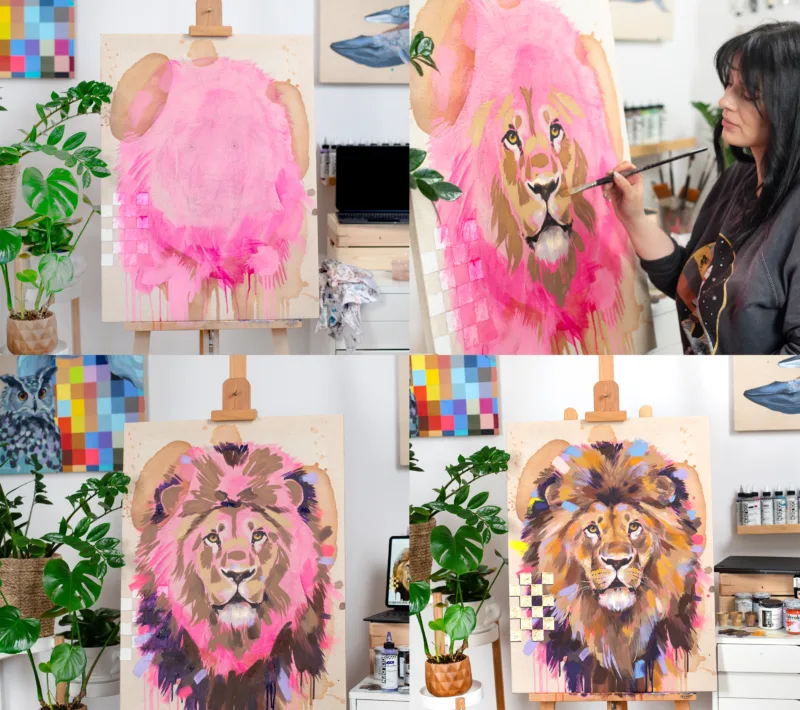 "Vivid King" Original Acrylic & Oil Painting