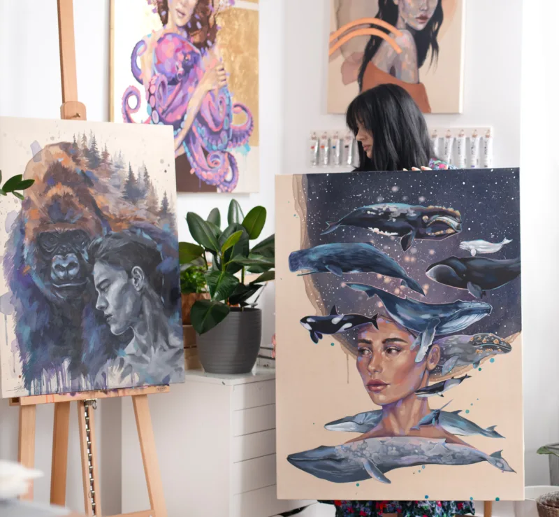 "The Whisper of the Whale" Original Acrylic & Oil Painting by Slaveika Aladjova "The Whisper of the Whale" Original Acrylic & Oil Painting by Slaveika Aladjova