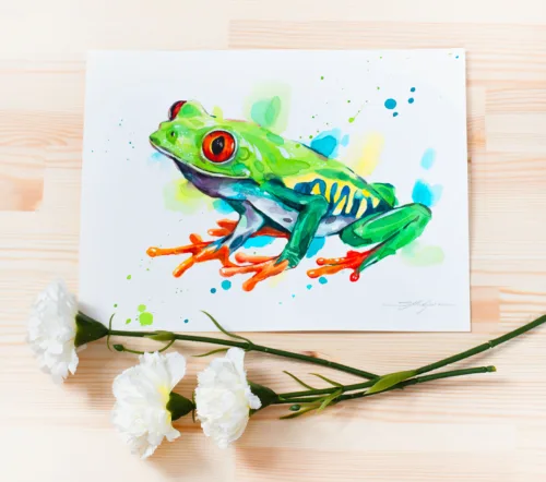 "Red-eyed tree frog" Original Watercolor Painting "Red-eyed tree frog" Original Watercolor Painting