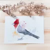 "Red-crested cardinal" Original Watercolor Painting, bird