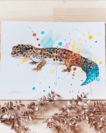 "Leopard gecko" Original Watercolor Painting