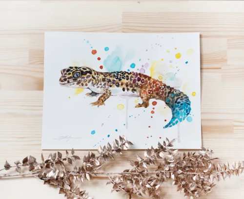 "Leopard gecko" Original Watercolor Painting "Leopard gecko" Original Watercolor Painting