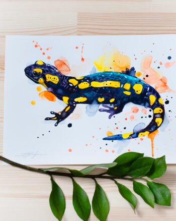 "Fire salamander" Original Watercolor Painting