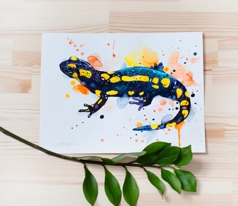 "Fire salamander" Original Watercolor Painting "Fire salamander" Original Watercolor Painting