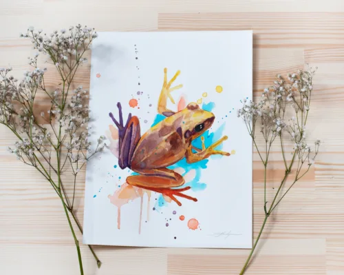 "Yellow Frog" Original Watercolor Painting "Yellow Frog" Original Watercolor Painting