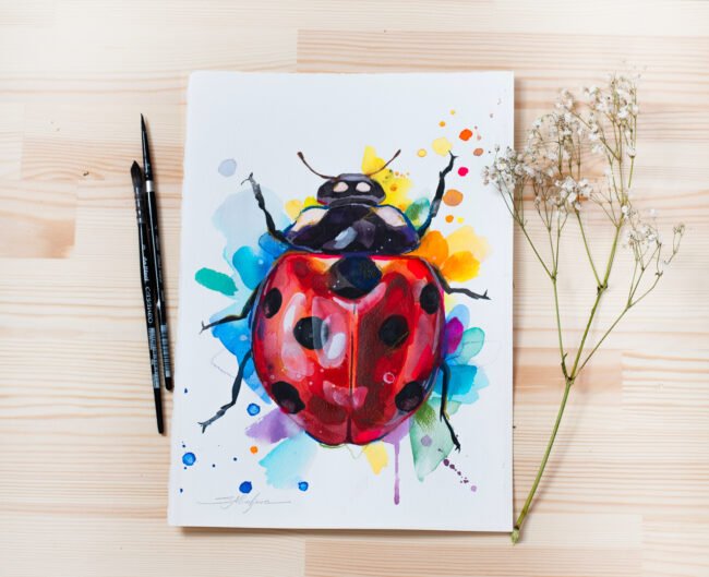 "Ladybug" Original Watercolor Painting