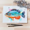 "Orangespotted sunfish" Original Watercolor Painting, fish
