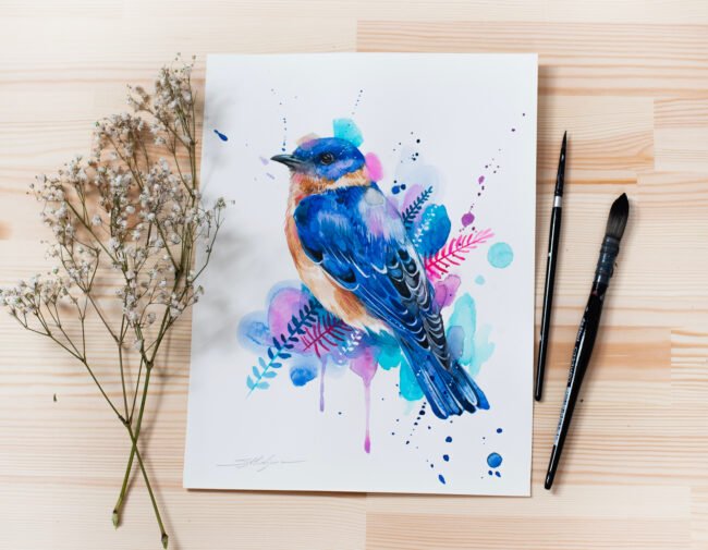 "Bluebird" Original Watercolor Painting