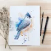 "Tufted Titmouse" Original Watercolor Painting, bird "Tufted Titmouse" Original Watercolor Painting, bird
