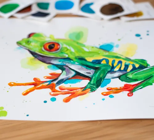 "Red-eyed tree frog" Original Watercolor Painting