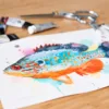 "Orangespotted sunfish" Original Watercolor Painting, fish