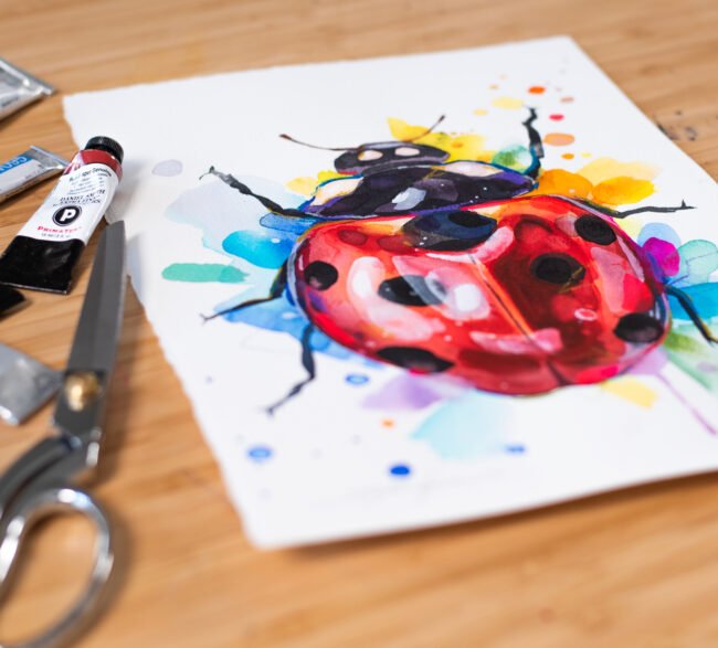 "Ladybug" Original Watercolor Painting