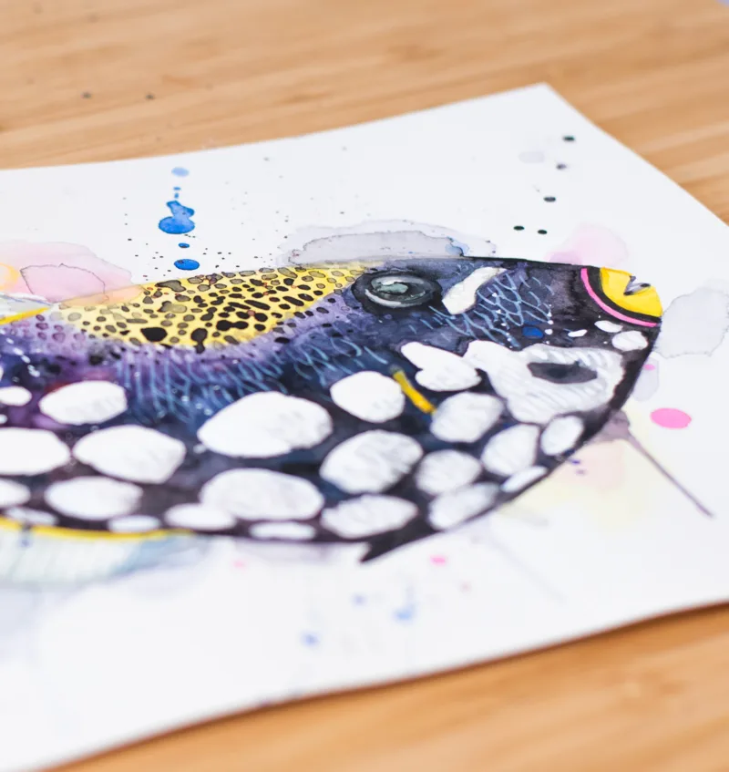 "Clown Triggerfish" Original Watercolor Painting, fish "Clown Triggerfish" Original Watercolor Painting, fish