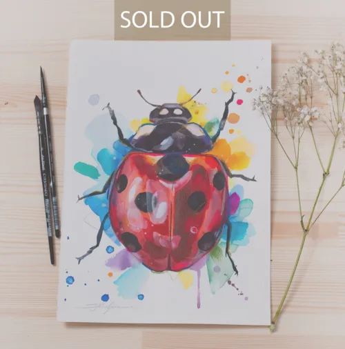 "Ladybug" Original Watercolor Painting