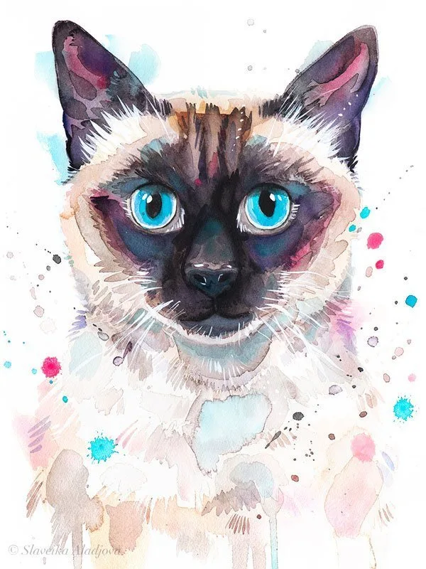 Cat Custom Hand painted Pet portrait Cat Custom Hand painted Pet portrait