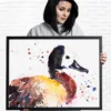 White-faced whistling duck watercolor painting, limited edition art print by Slaveika Aladjova, view 3