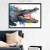 Alligator with open jaws, watercolor painting, limited edition art print by Slaveika Aladjova, view 4