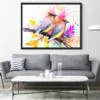 Cedar waxwings watercolor painting, limited edition art print by Slaveika Aladjova, view 2