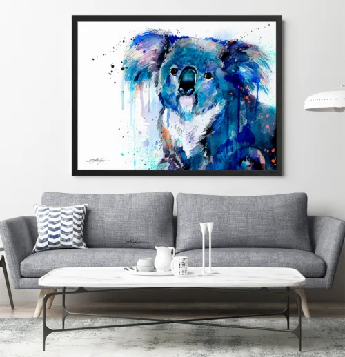 Koala watercolor painting, limited edition art print by Slaveika Aladjova, view 2
