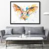 Barn owl in flight watercolor painting, limited edition art print by Slaveika Aladjova, view 3