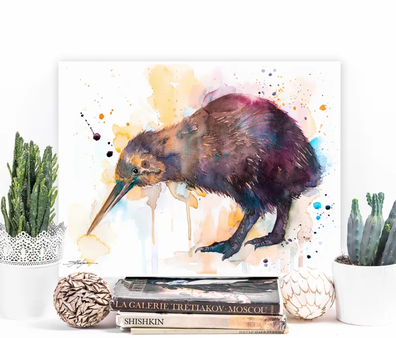 Kiwi watercolor painting, limited edition art print by Slaveika Aladjova
