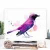Amethyst starling watercolor painting, limited edition art print by Slaveika Aladjova