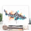 Leopard shark watercolor painting, limited edition art print by Slaveika Aladjova, view 4