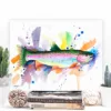 Rainbow trout watercolor painting, limited edition art print by Slaveika Aladjova, view 3