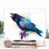 Raven watercolor painting, limited edition art print by Slaveika Aladjova
