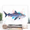 Tiger shark watercolor painting, limited edition art print by Slaveika Aladjova, view 3
