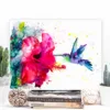 Violetear hummingbird watercolor painting in green and violet, limited edition art print by Slaveika Aladjova, view 2