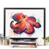 Coconut octopus watercolor painting, limited edition art print by Slaveika Aladjova, view 3