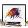 Golden-rumped elephant shrew watercolor painting, limited edition art print by Slaveika Aladjova, view 3
