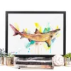 Lemon shark watercolor painting, limited edition art print by Slaveika Aladjova, view 3