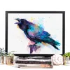 Raven watercolor painting, limited edition art print by Slaveika Aladjova, view 2