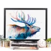 Red deer stag watercolor painting, limited edition art print by Slaveika Aladjova, view 2