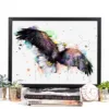 Bald eagle in flight watercolor painting, limited edition art print by Slaveika Aladjova
