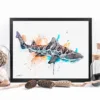Leopard shark watercolor painting, limited edition art print by Slaveika Aladjova, view 3