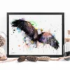 Bald eagle in flight watercolor painting, limited edition art print by Slaveika Aladjova, view 3