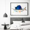 Atlantic sailfish watercolor painting, limited edition art print by Slaveika Aladjova, view 2