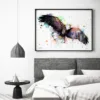 Bald eagle in flight watercolor painting, limited edition art print by Slaveika Aladjova, view 4