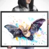 Townsend's big-eared bat in flight, watercolor painting, limited edition art print by Slaveika Aladjova, view 3