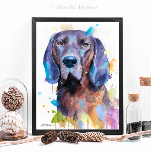 Hanover Hound Hanover Hound watercolor painting, limited edition art print by Slaveika Aladjova