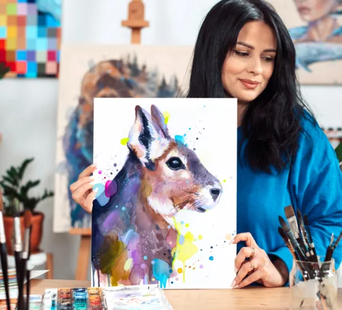 Patagonian mara Patagonian mara watercolor painting, limited edition art print by Slaveika Aladjova