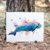 Dugong watercolor painting, limited edition art print by Slaveika Aladjova, view 2