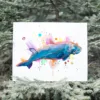 Dugong watercolor painting, limited edition art print by Slaveika Aladjova
